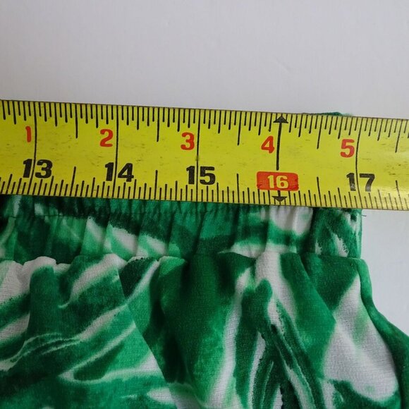 Zac and Rachel Tropical Shorts Pull-on Women Size L Green White Summer Vacation - Picture 6 of 9